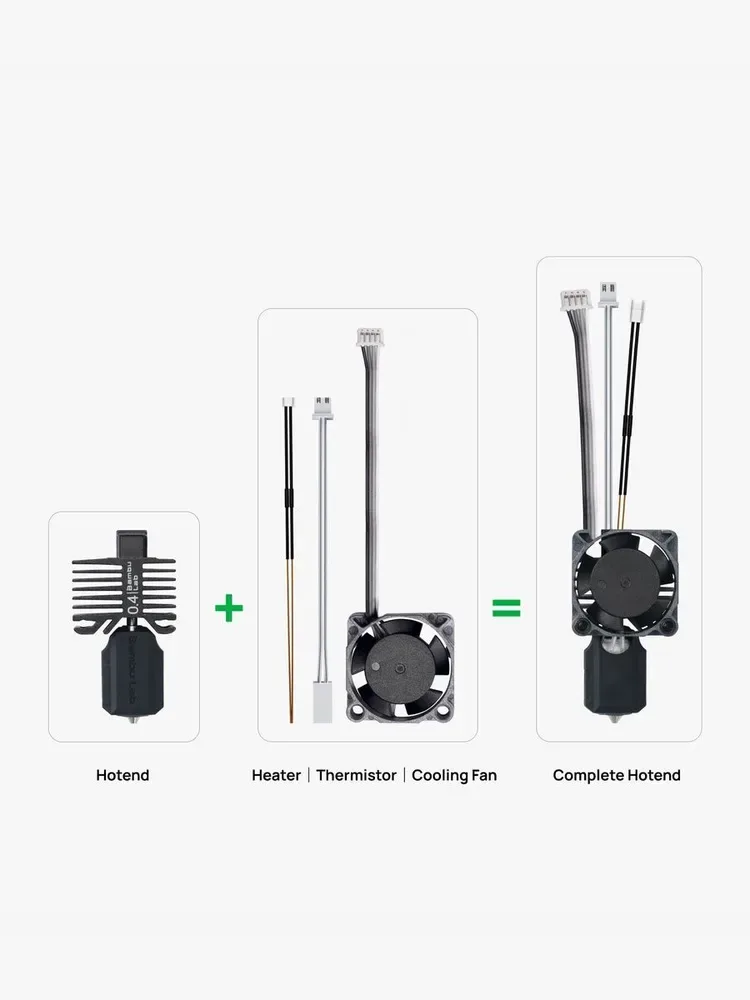 Bambu Lab Хотэнд в сборе с соплом Hardened Steel, ориг., FAH005, для 3д принтерa X1C, диаметр 0.6 мм.
